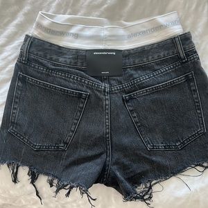 alexander wang jean shorts with built in boxer style waistband